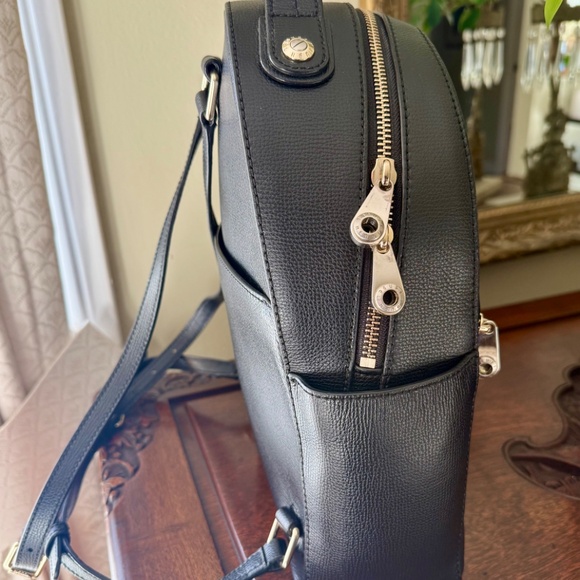 Henri Bendel Black Saffiano Leather Backpack - Picture 2 of 8
